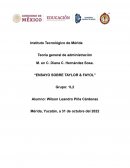 ENSAYO SOBRE TAYLOR & FAYOL