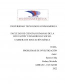 Informe de Lectura Problema de investigación
