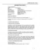 Informe WAIS IV Evaluación de la inteligencia a solicitud del curso Pruebas Psicológicas – II