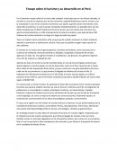 Ensayo sobre el turismo y su desarrolo en el Perú