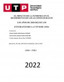 EL IMPACTO DE LA PANDEMIA EN EL RENDIMIENTO DE LOS ALUMNOS