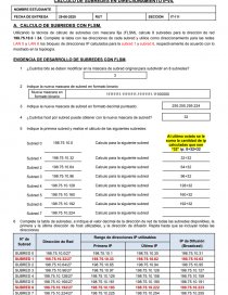 CALCULO DE SUBREDES EN DIRECIIONAMIENTO IPV4.. Página 1