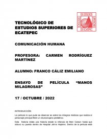 PELÍCULA “MANOS MILAGROSAS”. Página 1