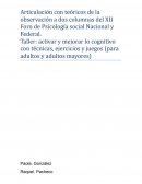 Taller: activar y mejorar lo cognitivo con técnicas, ejercicios y juegos (para adultos y adultos mayores)