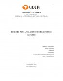 FORMATO PARA LA ELABORACIÓN DE INFORMES ESCRITOS