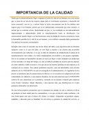 IMPORTANCIA DE LA CALIDAD