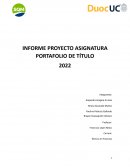 INFORME PROYECTO ASIGNATURA PORTAFOLIO DE TÍTULO