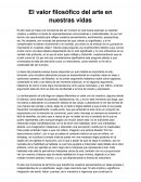 El valor filosófico del arte en nuestras vidas