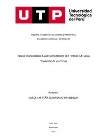 Trabajo investigación: Clases persistentes con Python, C#, Scala, resolución de ejercicios. Página 1