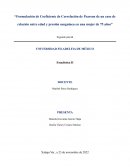 Formulación de Coeficiente de Correlación de Pearson de un caso de relación entre edad y presión sanguínea en una mujer de 75 años