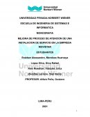 MEJORA DE PROCESO DE ATENCION DE UNA INSTALACION DE SERVICIO EN LA EMPRESA MOVISTAR