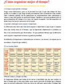 ¿Cómo organizar mejor el tiempo?