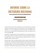 NFORME SOBRE LA DICTADURA BOLIVIANA