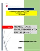 PROYECTO DE EMPRENDIMIENTO SOCIAL