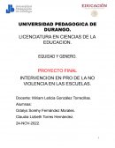 INTERVENCION EN PRO DE LA NO VIOLENCIA EN LAS ESCUELAS