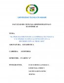 EL PROCESAMIENTO DE LA EMPRESA TECNIAGUA Y SU PERSECUCIÓN O ACEPTECIÓN EN LA DISTRIBUCIÓN AL MERCADO