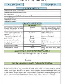 Excel y google sheets. Página 1