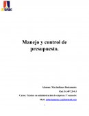 Manejo y control de presupuesto