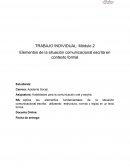 Elementos de la situación comunicacional escrita en contexto formal
