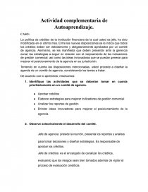 La política de créditos de la institución financiera. Página 1