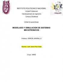 MODELADO Y SIMULACION DE SISTEMAS MECATRONICOS. Página 1