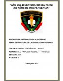 ESTRUCTURA DE LA LEGISLACION PERUANA