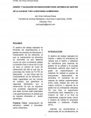 DISEÑO Y VALIDACIÓN DE INDICACIONES PARA SISTEMAS DE GESTIÓN DE LA CALIDAD Y DE LA INOCUIDAD ALIMENTARIA