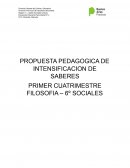 PROPUESTA PEDAGOGICA DE INTENSIFICACION DE SABERES