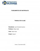 FUNDAMENTOS DE MATERIALES . TRABAJO EN CLASE