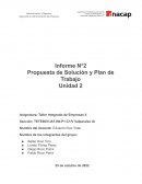Propuesta de solución y plan de trabajo