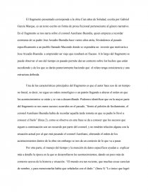 Analisis fragmento la obra Cien años de Soledad. Página 1