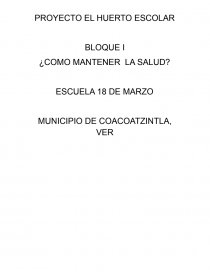 Proyecto de Huerto escolar. Página 1
