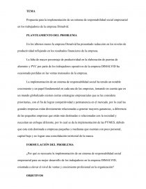 Propuesta para la implementación de un sistema de responsabilidad social empresarial en los trabajadores de la empresa Dimalvid. Página 1