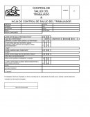 HOJA DE CONTROL DE SALUD DEL TRABAJADOR