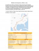 Medios de transporta a utilizar u ruta