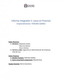 INFORME EMPRENDIMIENTO. TERCERA GAMES. Página 1