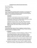 INFORME FINAL DEL AREA DE EDUCACION FISICA