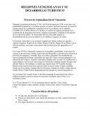 REGIONES VENEZOLANAS Y SU DESARROLLO TURISTICO