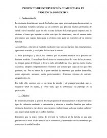 PROYECTO DE INTERVENCIÓN COMUNITARIA EN VIOLENCIA DOMÉSTICA. Página 1