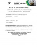 GESTIÓN DE LOS RESIDUOS SOLIDOS GENERADOS POR LAS ORGANIZACIONES Y LOS HOGARES