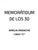 MEMORÁNDUM DE LOS 30