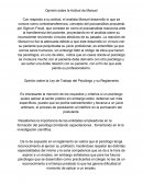 Opinion sobre el psicologo y regulación en el trabajo