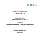 Las obligaciones Fiscales a cargo del contribuyente
