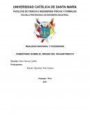 COMENTARIO SOBRE EL ORIGEN DEL TAHUANTINSUYO