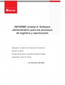 Unidad 4: Software administrativo para los procesos de logística y operaciones