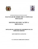 ANTOLOGÍA DE LA MATERIA DE FUNDAMENTO DE LOS DERECHOS HUMANOS