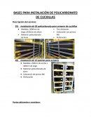 BASES PARA INSTALACIÓN DE POLICARBONATO DE CUCHILLAS