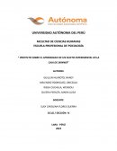 PROYECTO SOBRE EL APRENDIZAJE DE UN SUJETO EXPERIMENTAL EN LA CAJA DE SKINNER