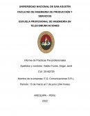 Informe de Practicas Pre-profesionales . Nombre de la empresa: E.Q. Comunicaciones S.R.L