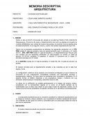 MEMORIA DESCRIPTIVA ARQUITECTURA